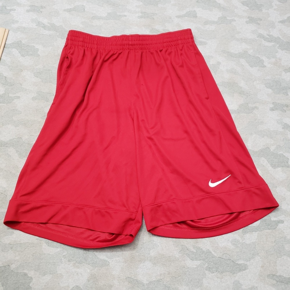 Nike Shorts Mens Large Red Drawstring‎ Gym Running Outdoors Activewear